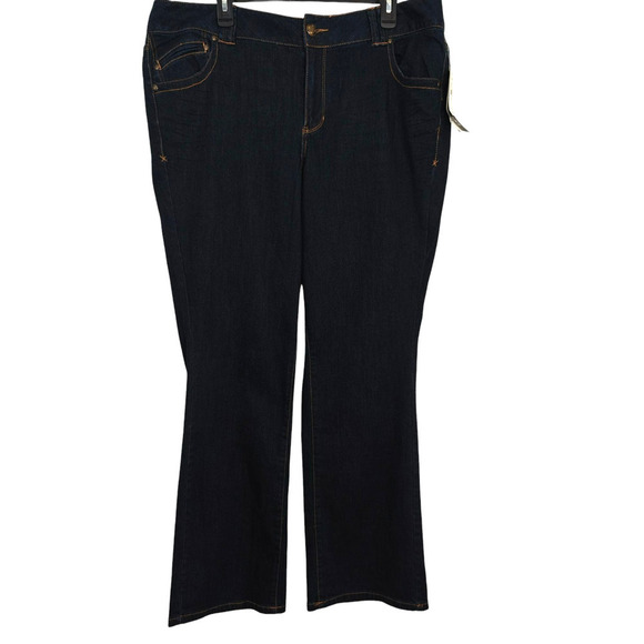 Lane Bryant Distinctly Bootcut Jeans Women's Size 22 Blue Dark Wash Stretch NWT - Picture 2 of 11